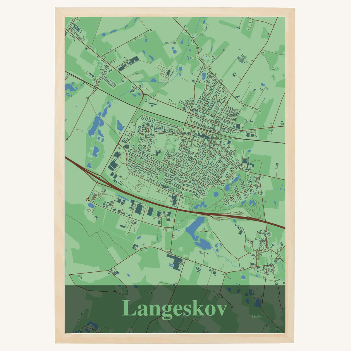 Langeskov plakat – Firkantet 2026 – Lys pastel grøn