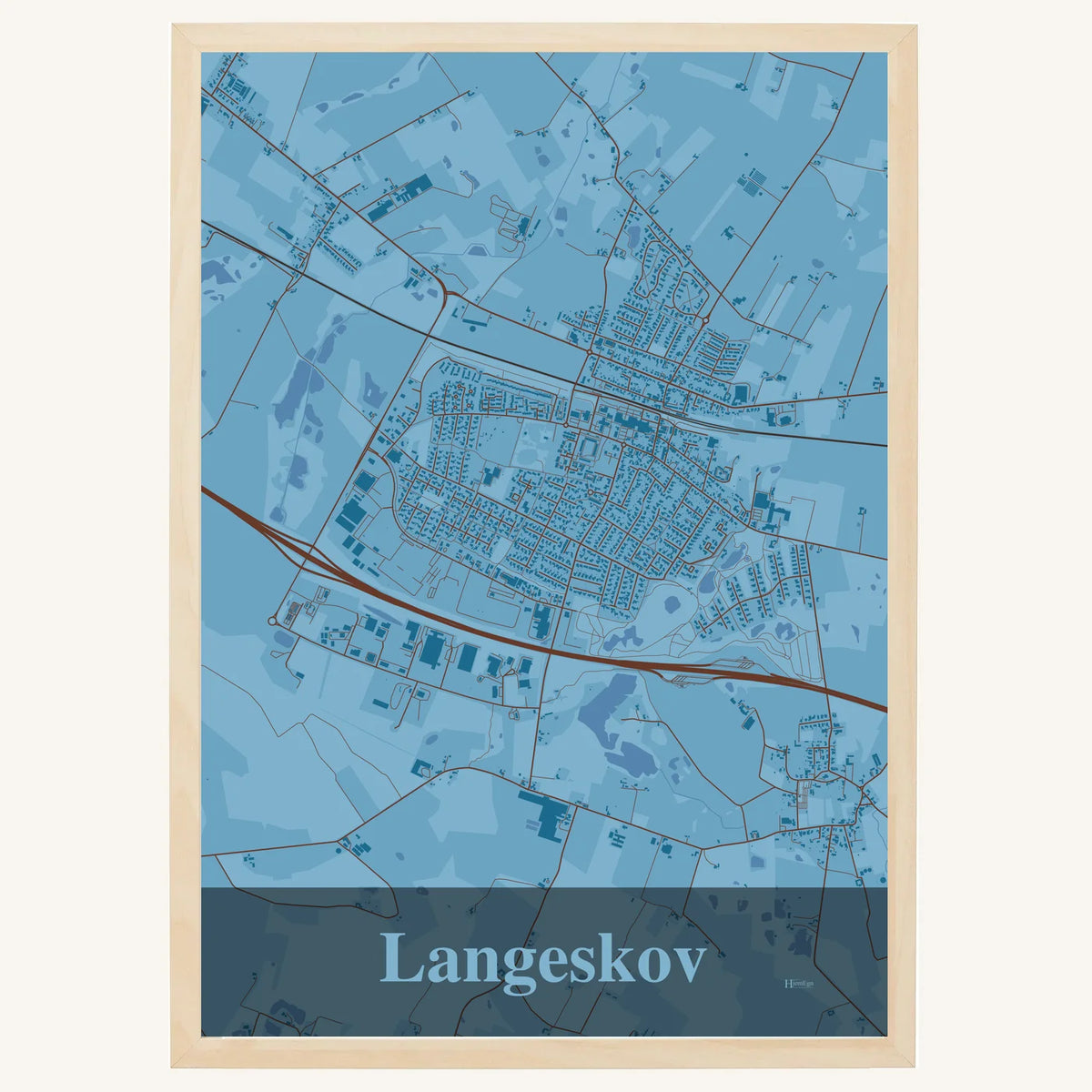Langeskov plakat – Firkantet 2026 – Lys pastel blå