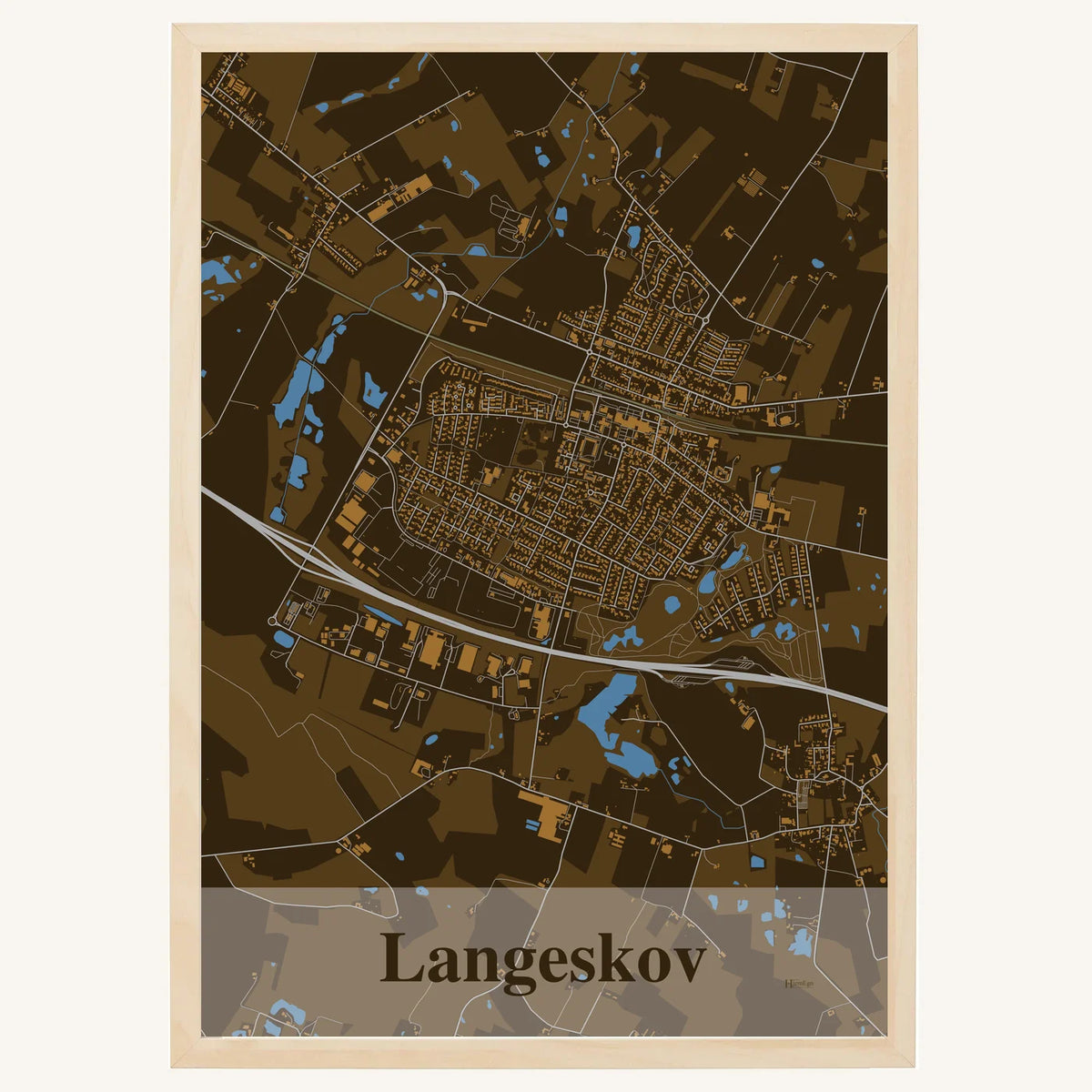 Langeskov plakat – Firkantet 2026 – Mørk brun