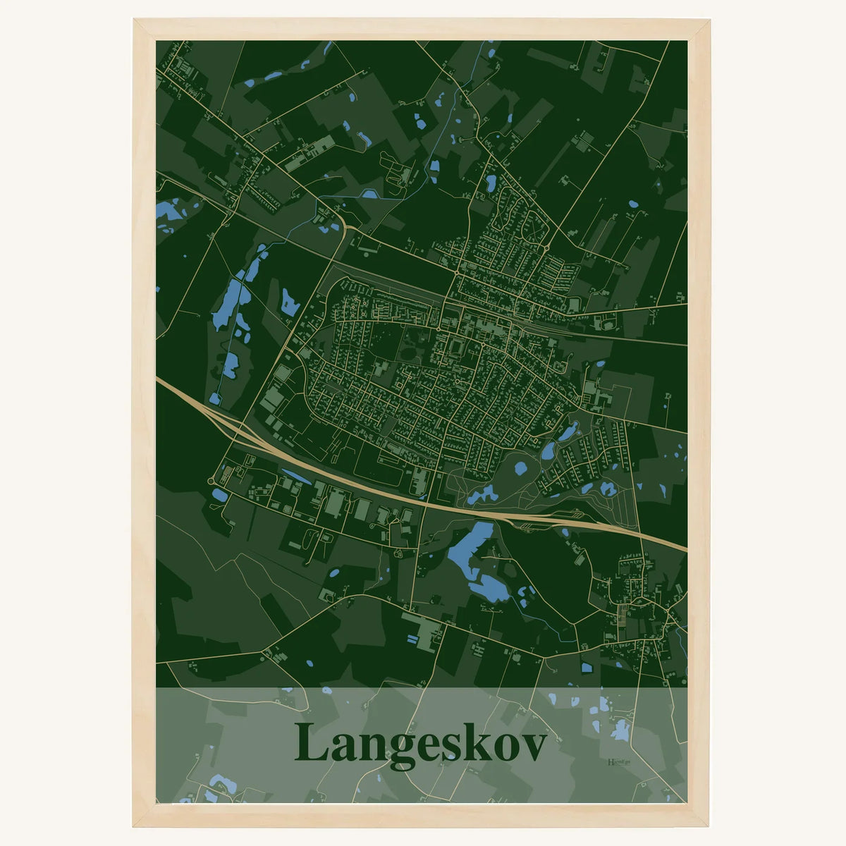 Langeskov plakat – Firkantet 2026 – Mørk grøn