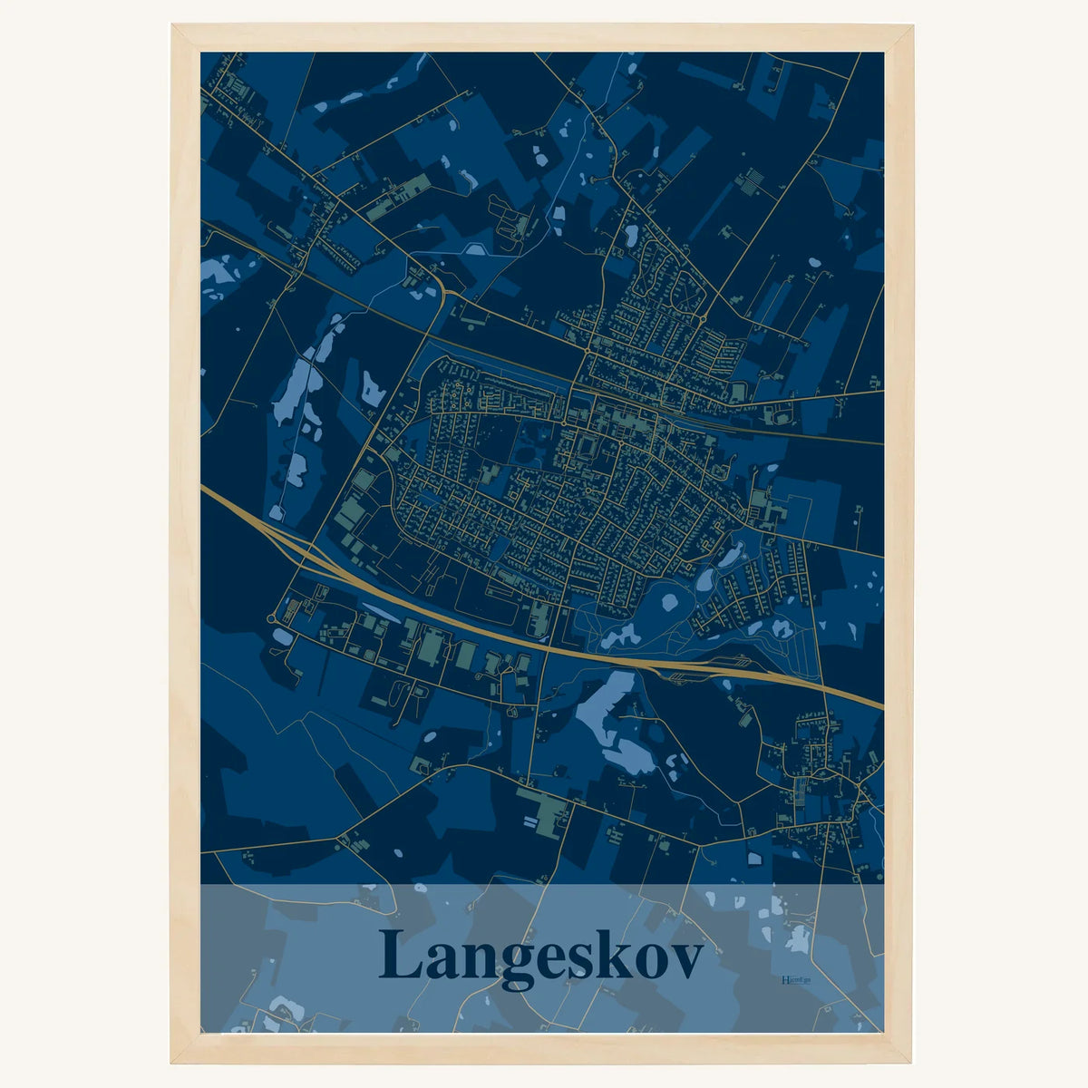 Langeskov plakat – Firkantet 2026 – Mørk blå