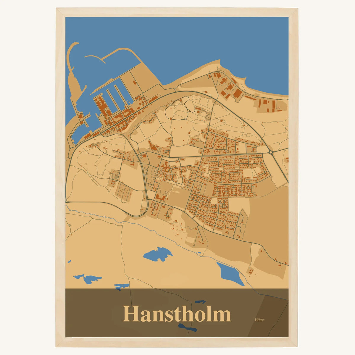 Hanstholm plakat – Firkantet 2026 – Lys pastel brun