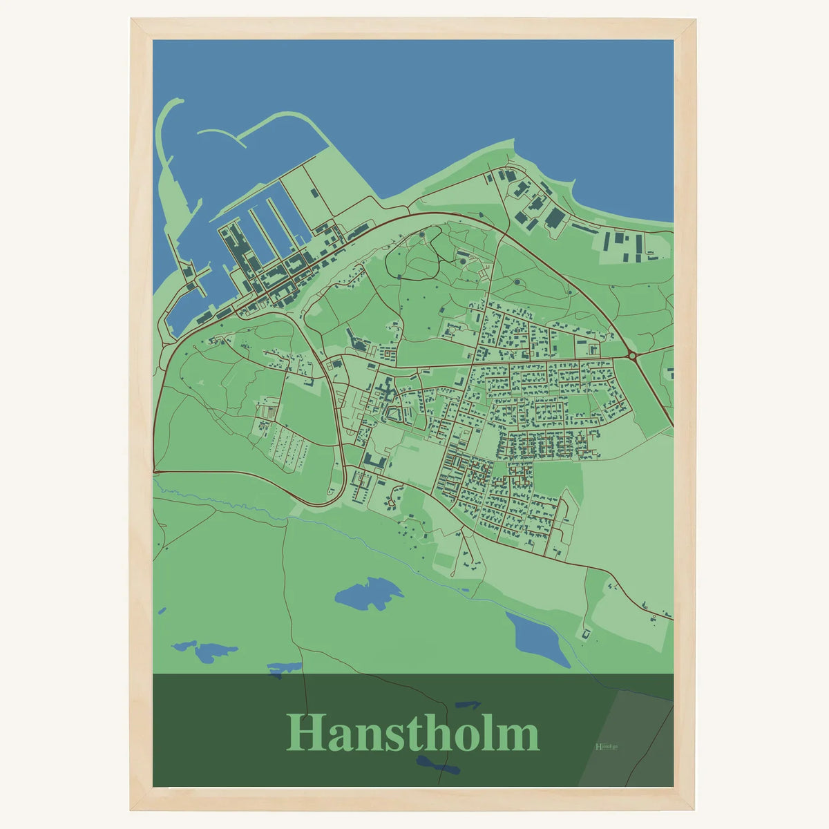 Hanstholm plakat – Firkantet 2026 – Lys pastel grøn