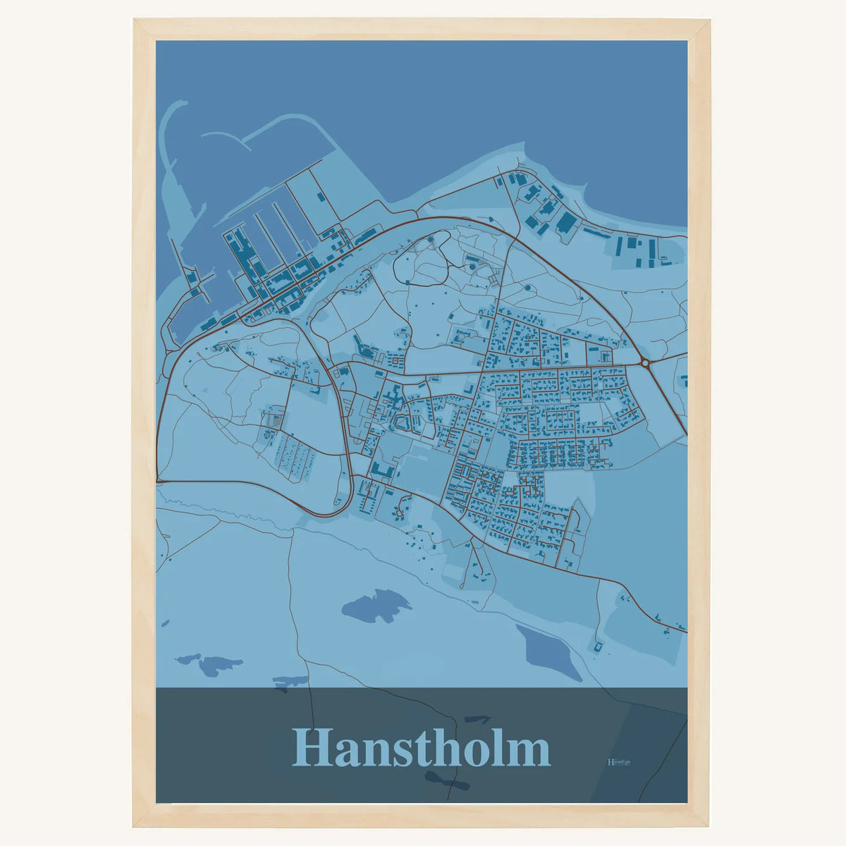 Hanstholm plakat – Firkantet 2026 – Lys pastel blå