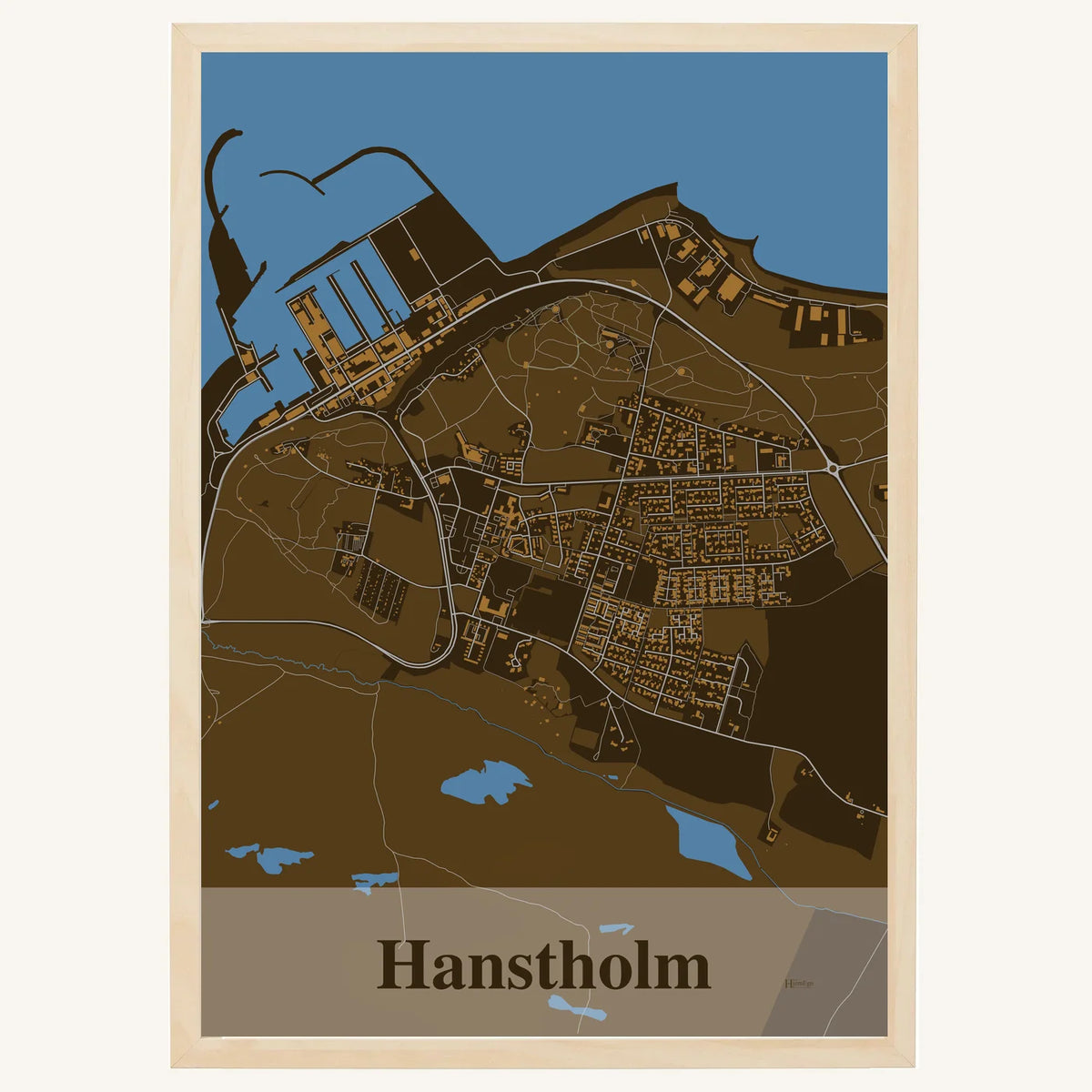 Hanstholm plakat – Firkantet 2026 – Mørk brun