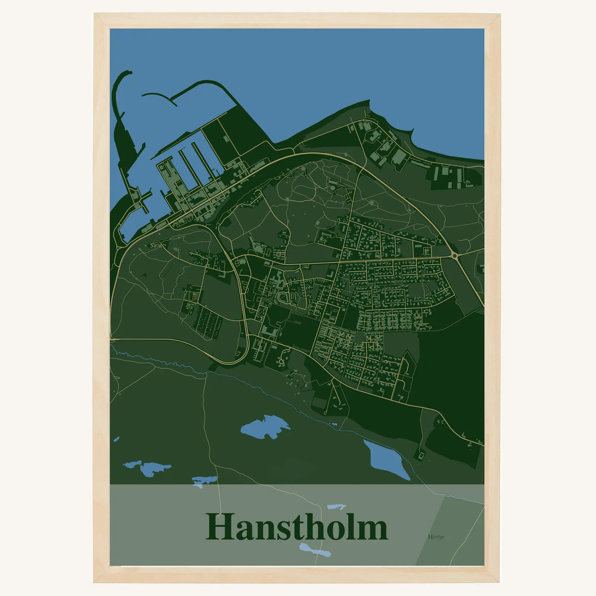 Hanstholm plakat – Firkantet 2026 – Mørk grøn