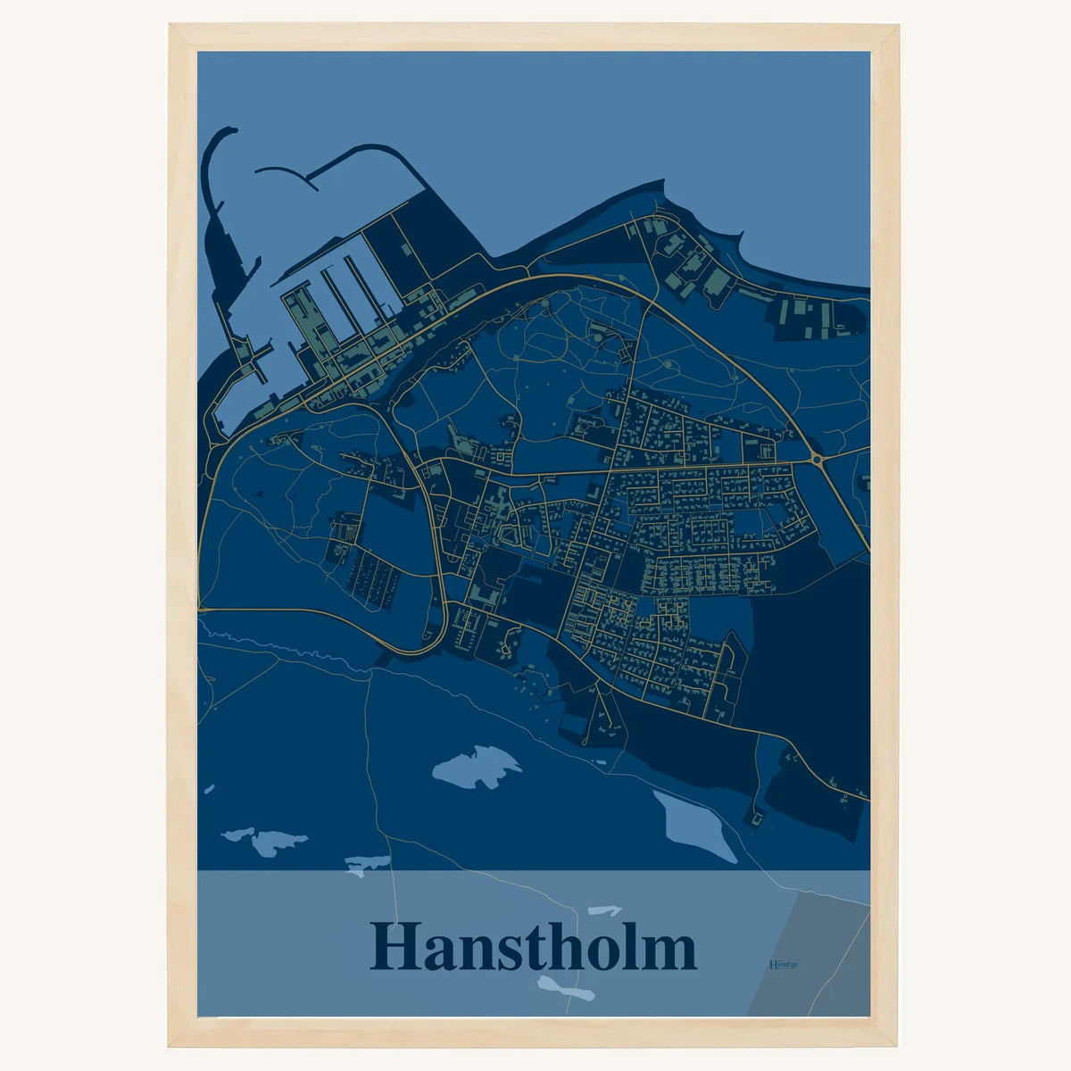 Hanstholm plakat – Firkantet 2026 – Mørk blå