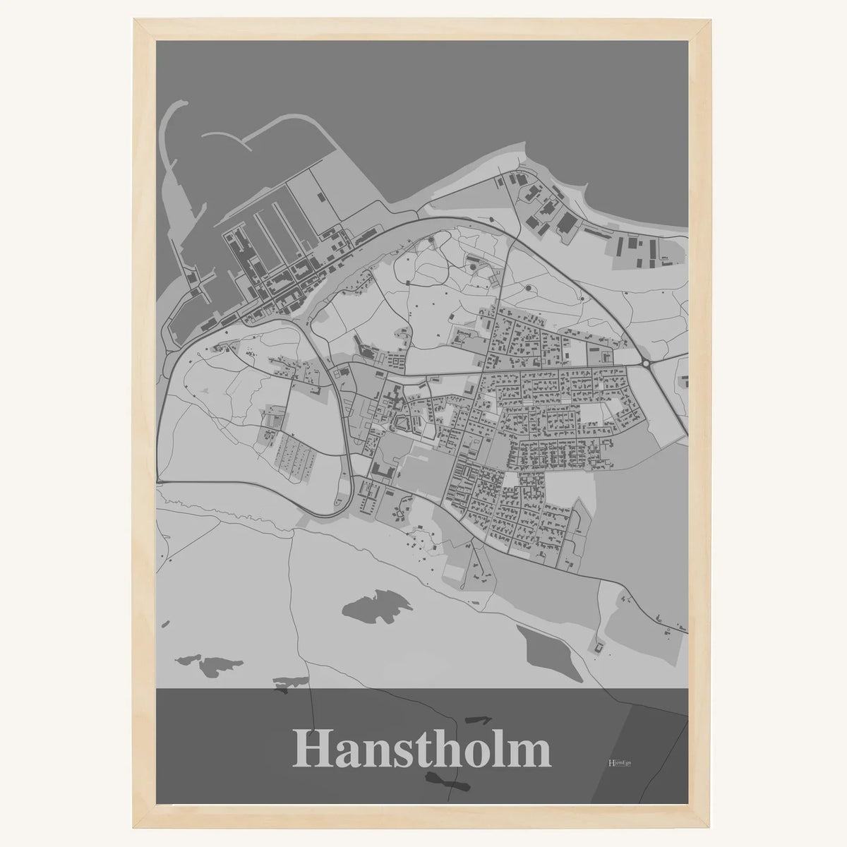 Hanstholm plakat – Firkantet 2026 – Lys pastel grå