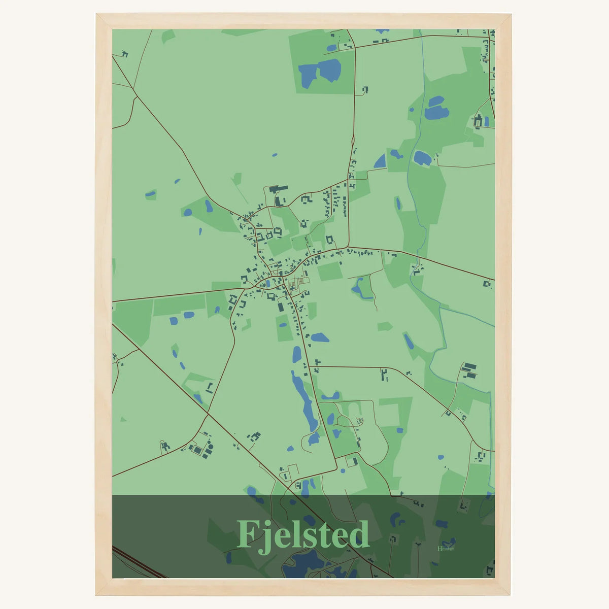 Fjelsted plakat – Firkantet 2026 – Lys pastel grøn