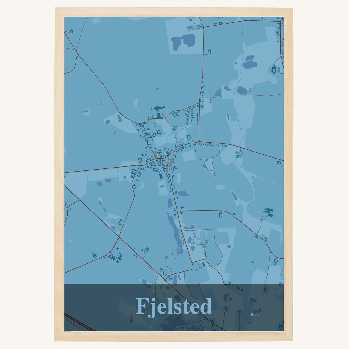Fjelsted plakat – Firkantet 2026 – Lys pastel blå