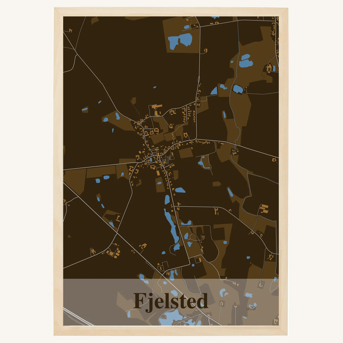 Fjelsted plakat – Firkantet 2026 – Mørk brun