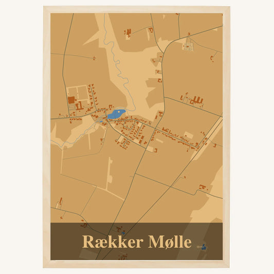 Rækker Mølle Plakat – Lys pastel brun