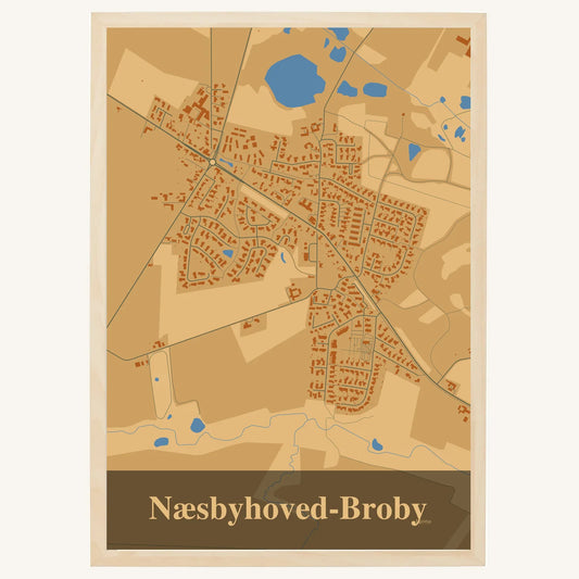 Næsbyhoved-Broby plakat – Firkantet 2026 – Lys pastel brun