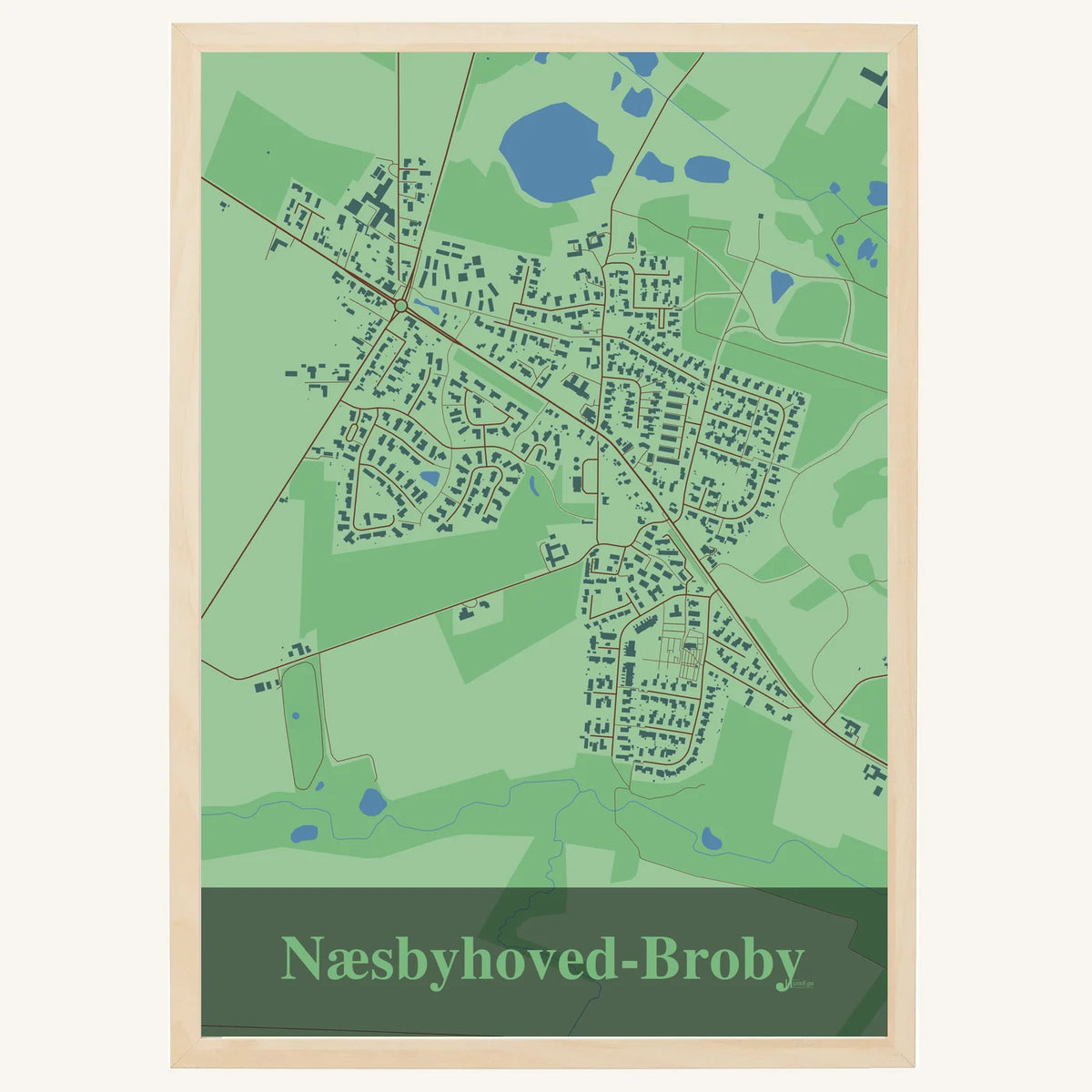 Næsbyhoved-Broby plakat – Firkantet 2026 – Lys pastel grøn