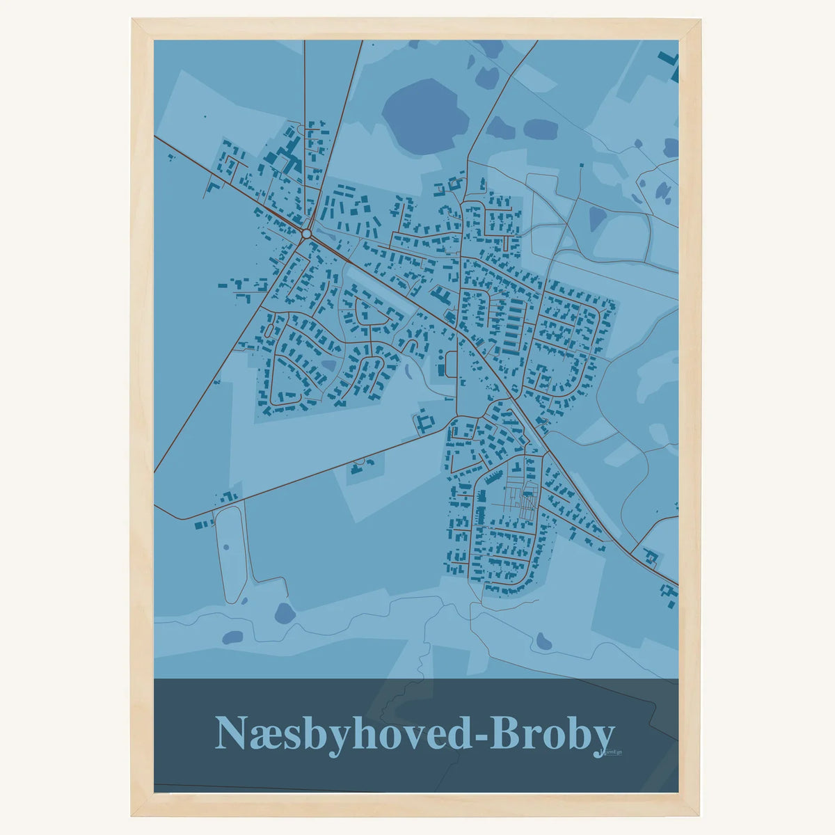 Næsbyhoved-Broby plakat – Firkantet 2026 – Lys pastel blå