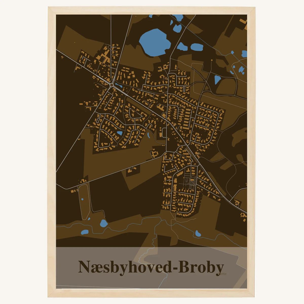Næsbyhoved-Broby plakat – Firkantet 2026 – Mørk brun