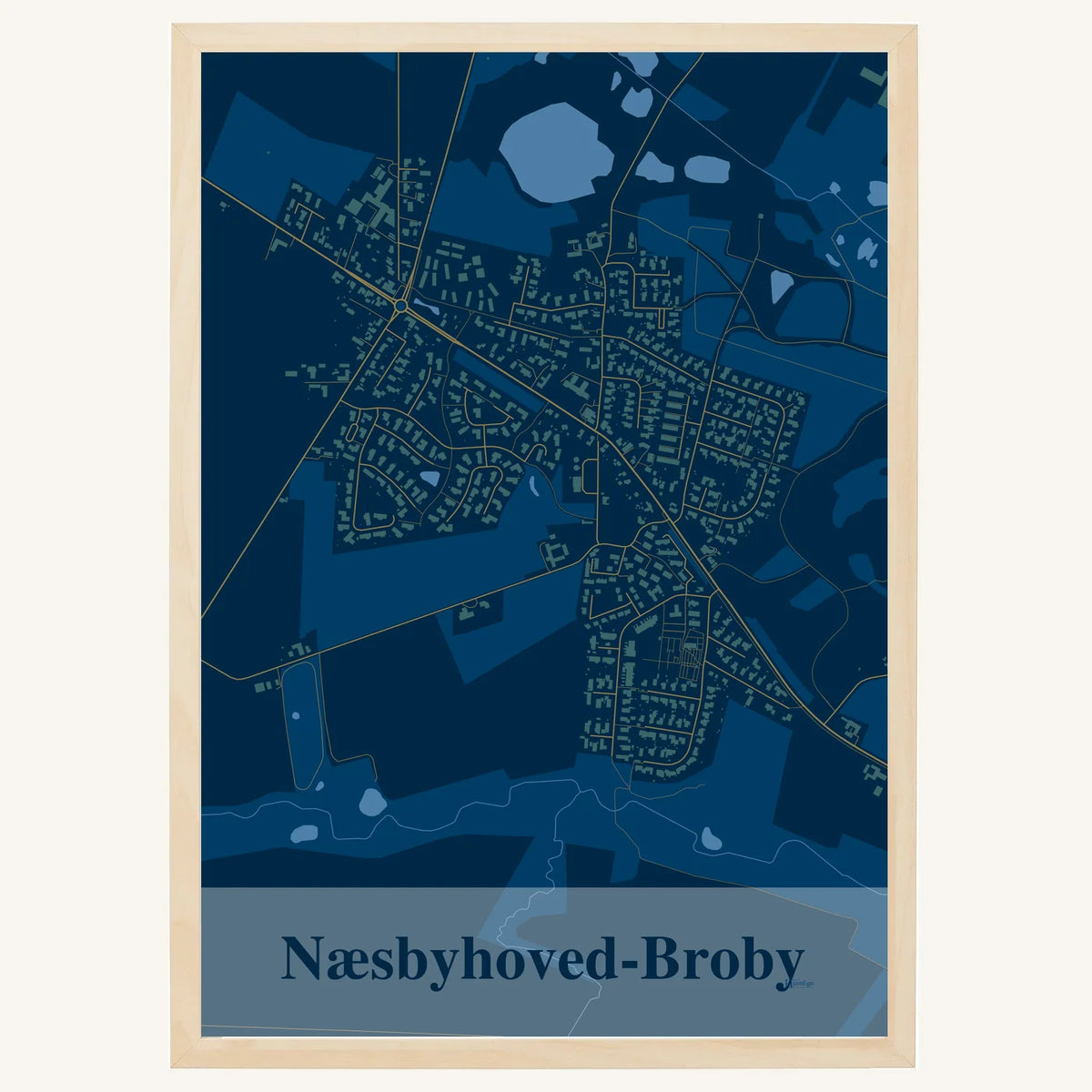 Næsbyhoved-Broby plakat – Firkantet 2026 – Mørk blå