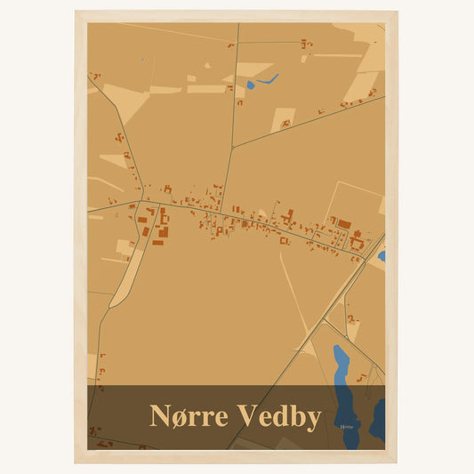 Nørre Vedby plakat – Firkantet 2026 – Lys pastel brun
