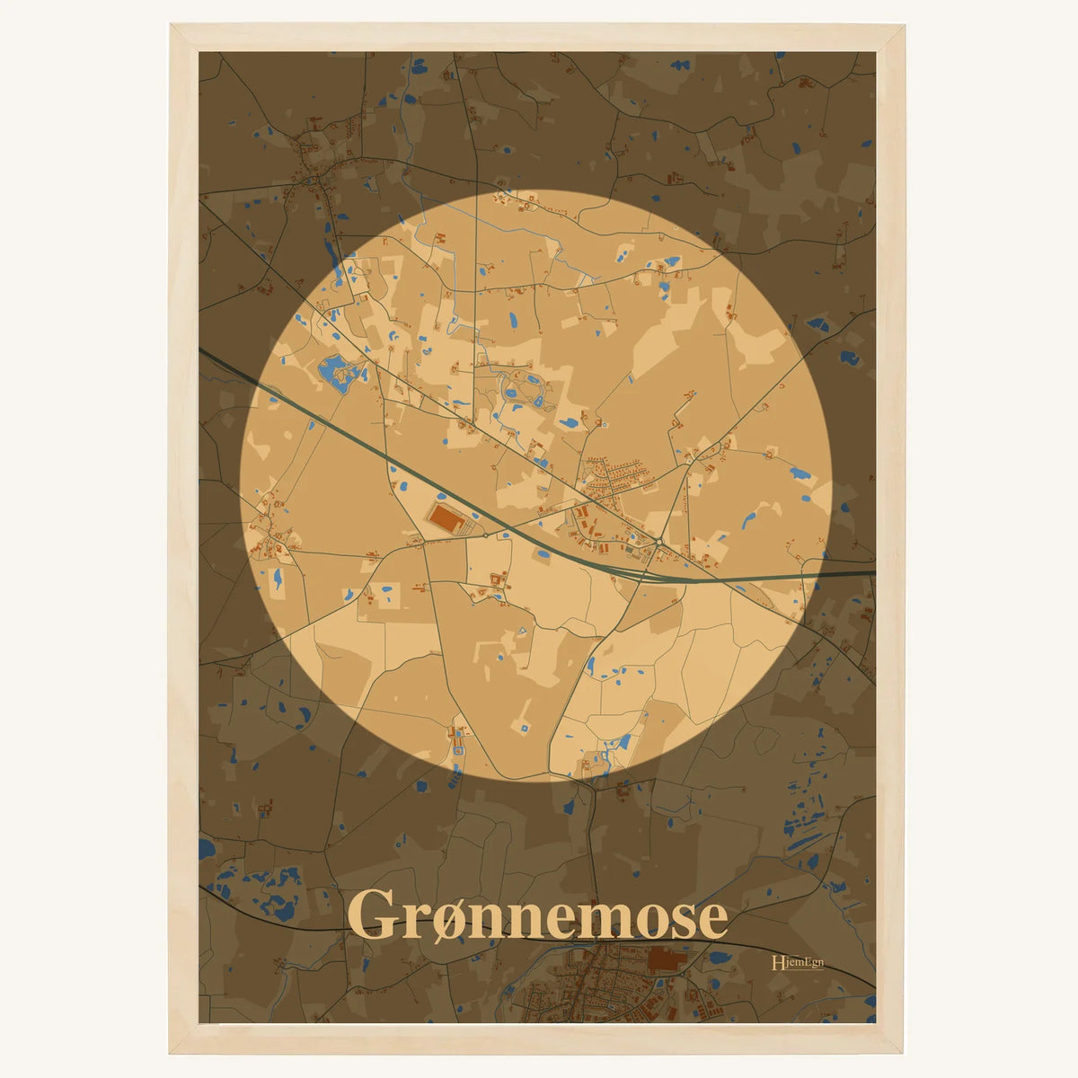 Grønnemose plakat – Centrum 2026 – Lys pastel brun