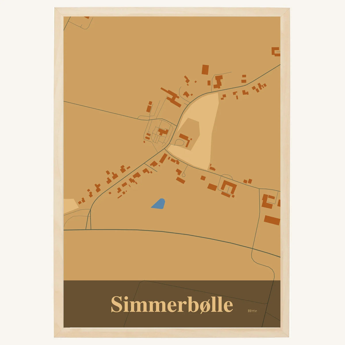 Simmerbølle plakat – Firkantet 2026 – Lys pastel brun