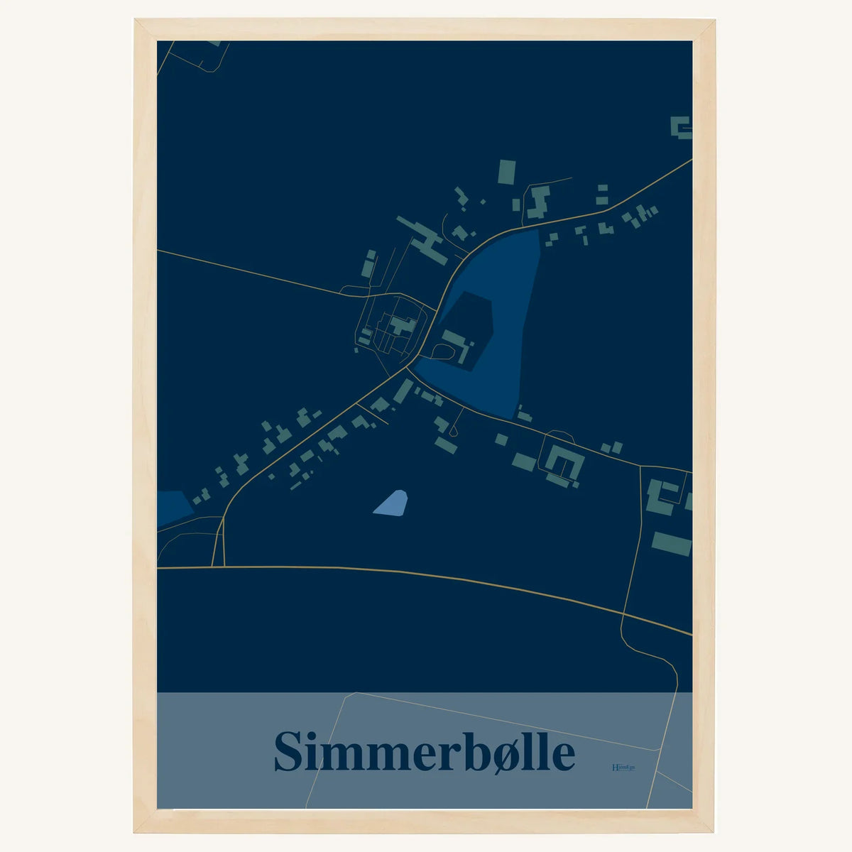 Simmerbølle plakat – Firkantet 2026 – Mørk blå