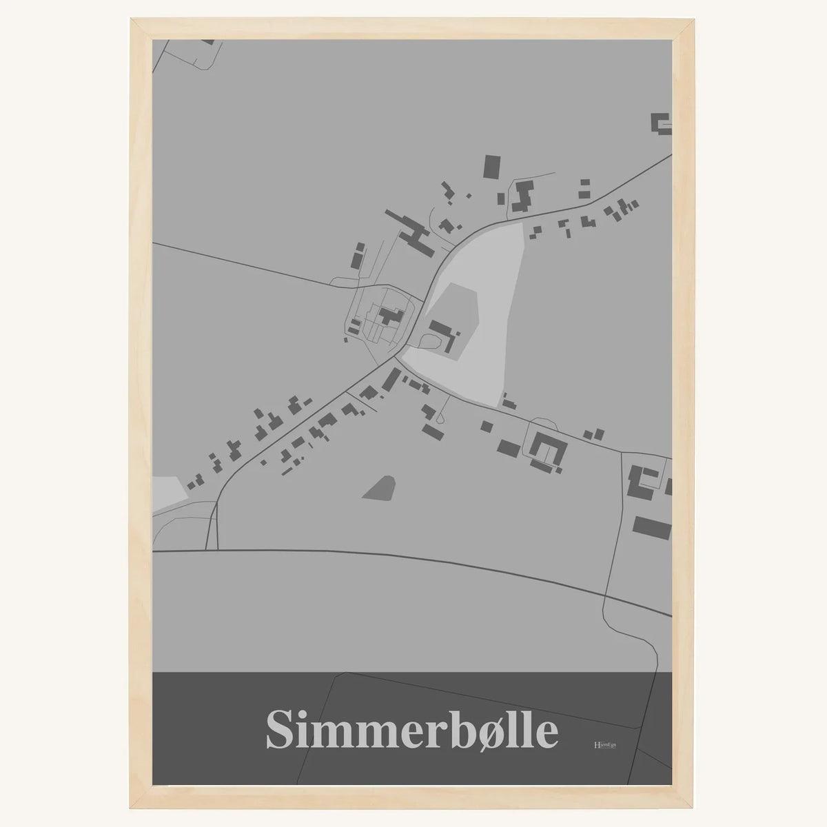 Simmerbølle plakat – Firkantet 2026 – Lys pastel grå