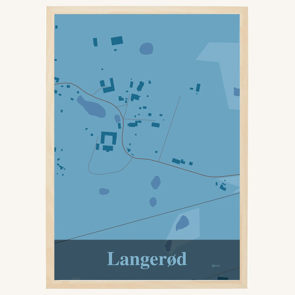 Langerød plakat – Firkantet 2026 – Lys pastel blå