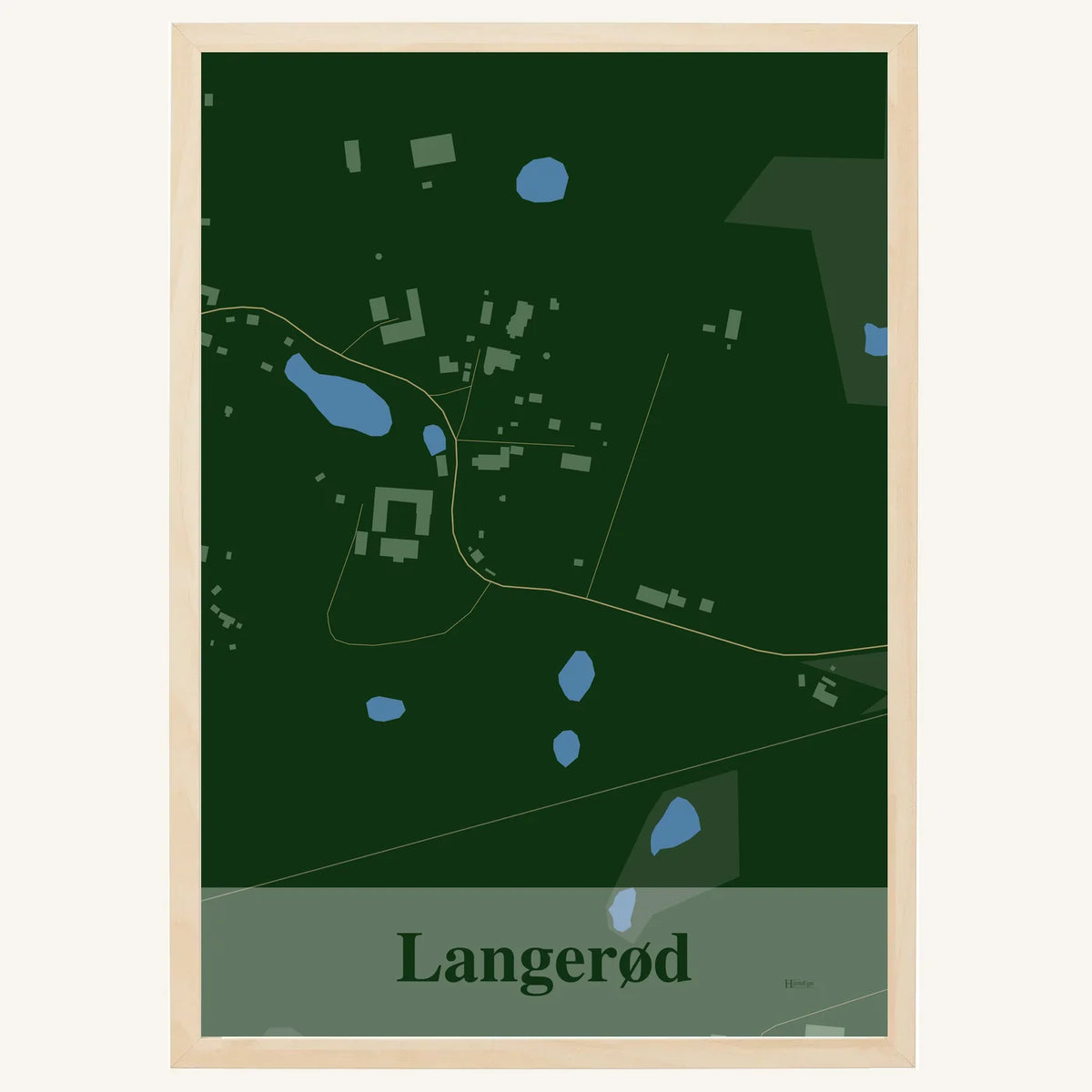 Langerød plakat – Firkantet 2026 – Mørk grøn