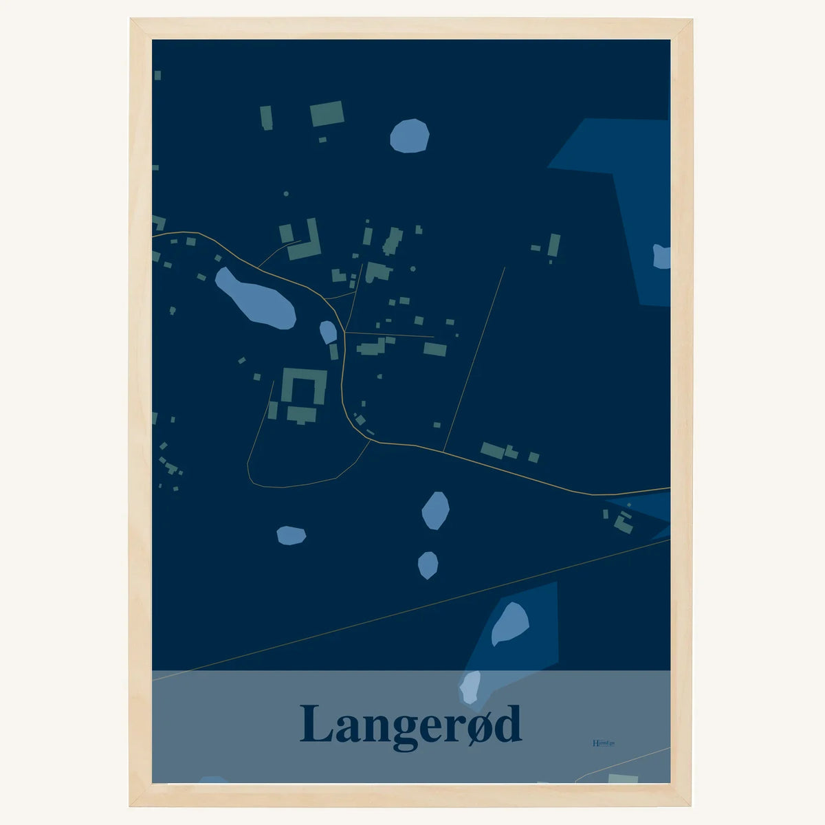 Langerød plakat – Firkantet 2026 – Mørk blå
