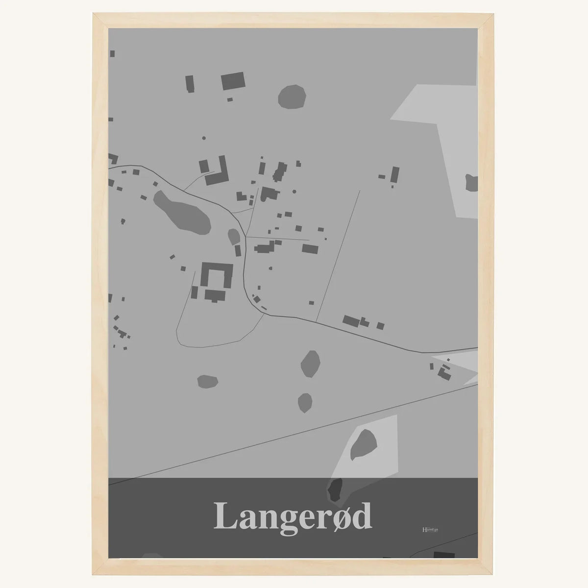 Langerød plakat – Firkantet 2026 – Lys pastel grå