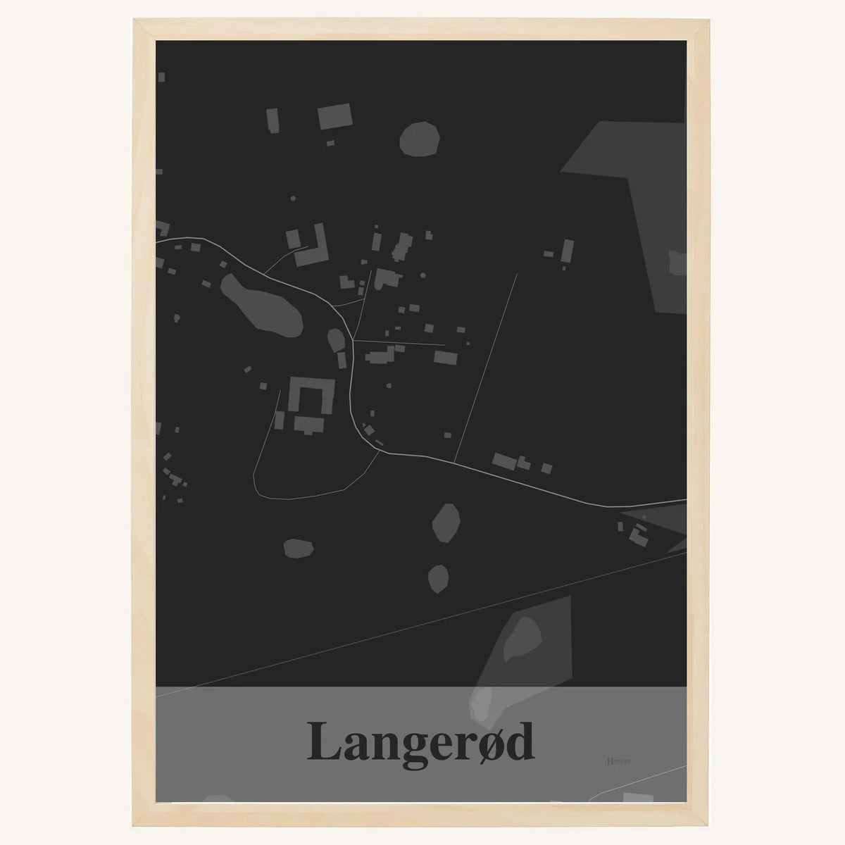 Langerød plakat – Firkantet 2026 – Mørk grå