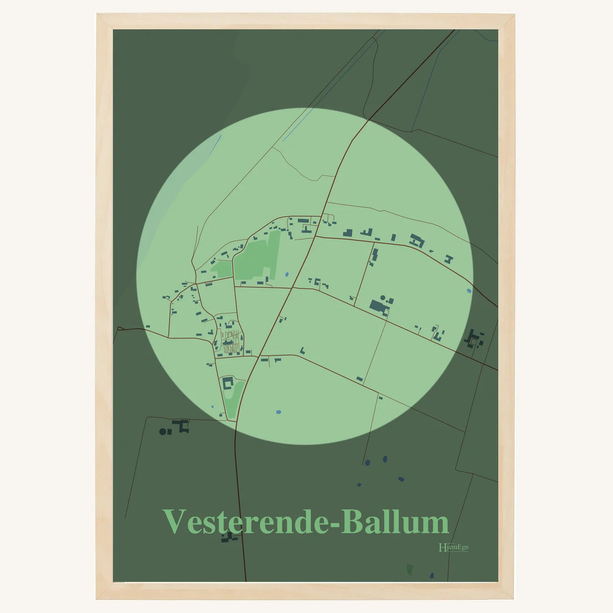 Vesterende-Ballum plakat – Centrum 2026 – Lys pastel grøn