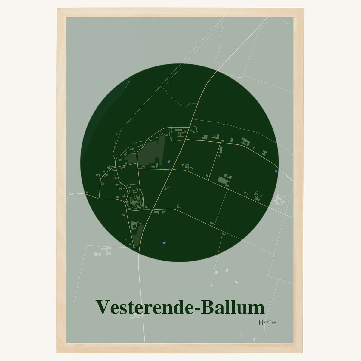 Vesterende-Ballum plakat – Centrum 2026 – Mørk grøn