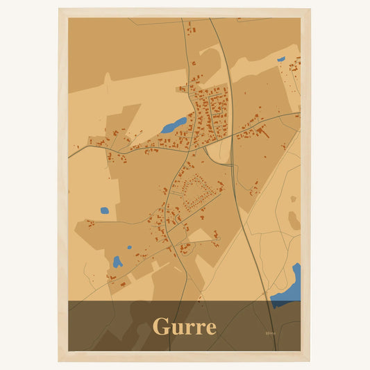 Gurre plakat – Firkantet 2026 – Lys pastel brun