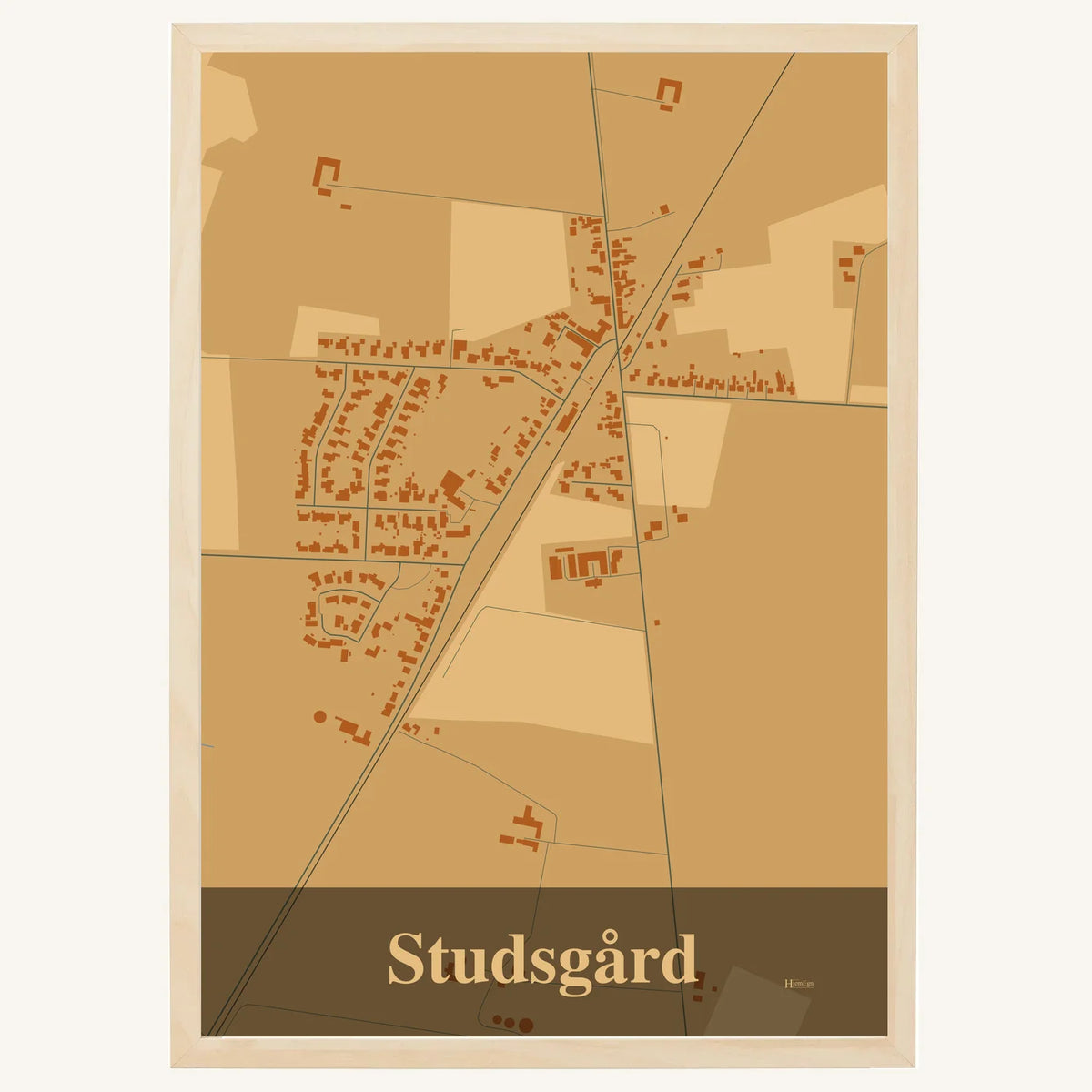Studsgård plakat – Firkantet 2026 – Lys pastel brun