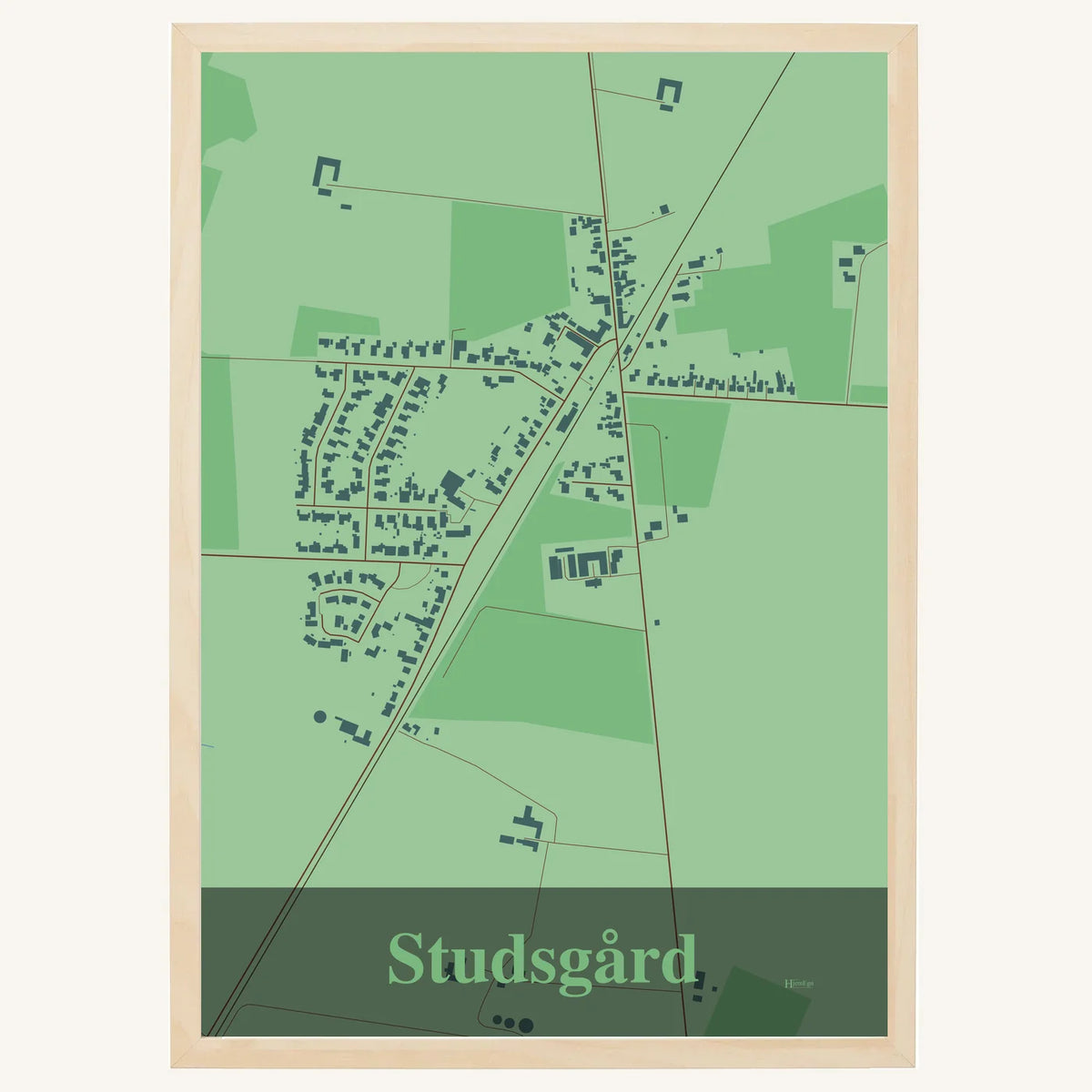 Studsgård plakat – Firkantet 2026 – Lys pastel grøn