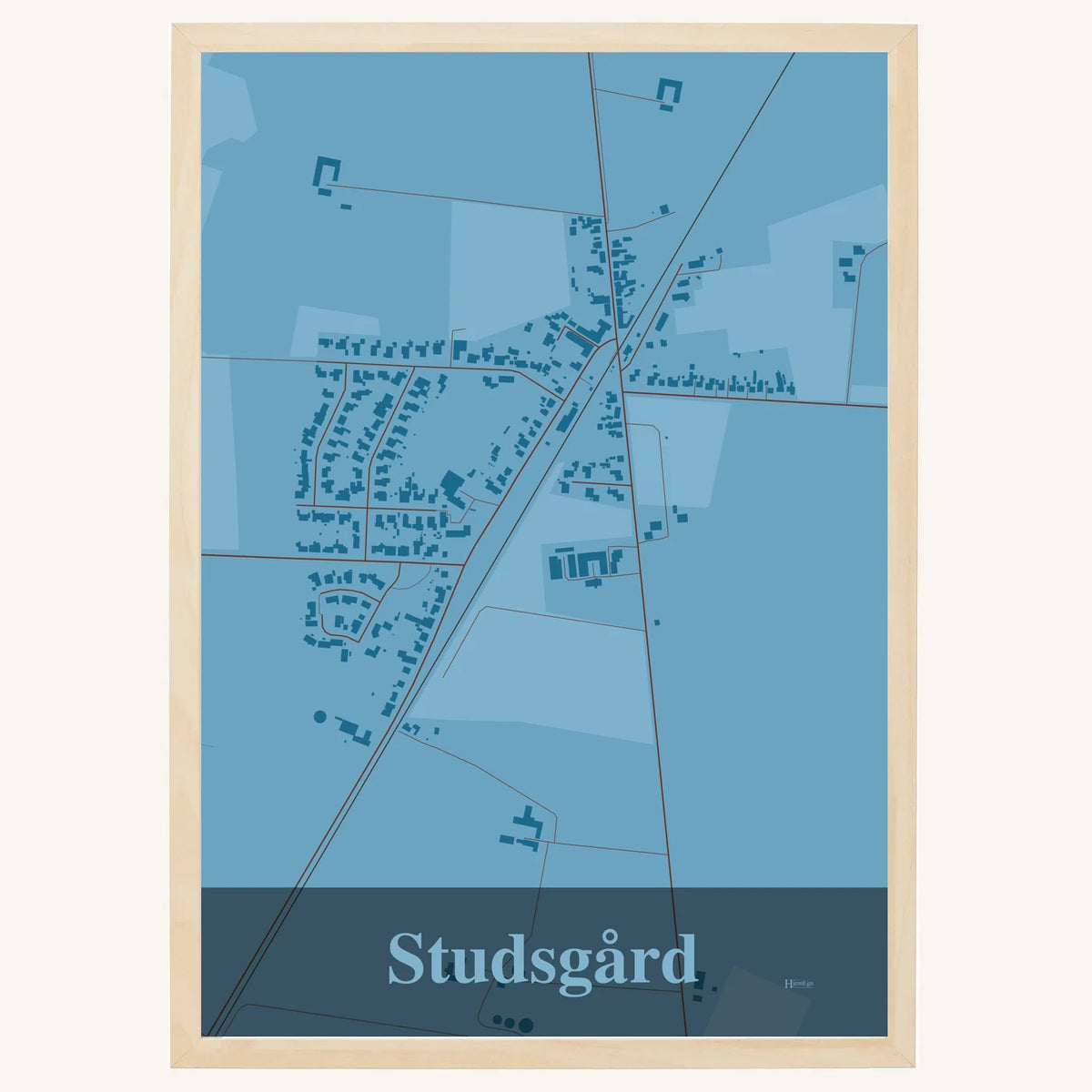 Studsgård plakat – Firkantet 2026 – Lys pastel blå