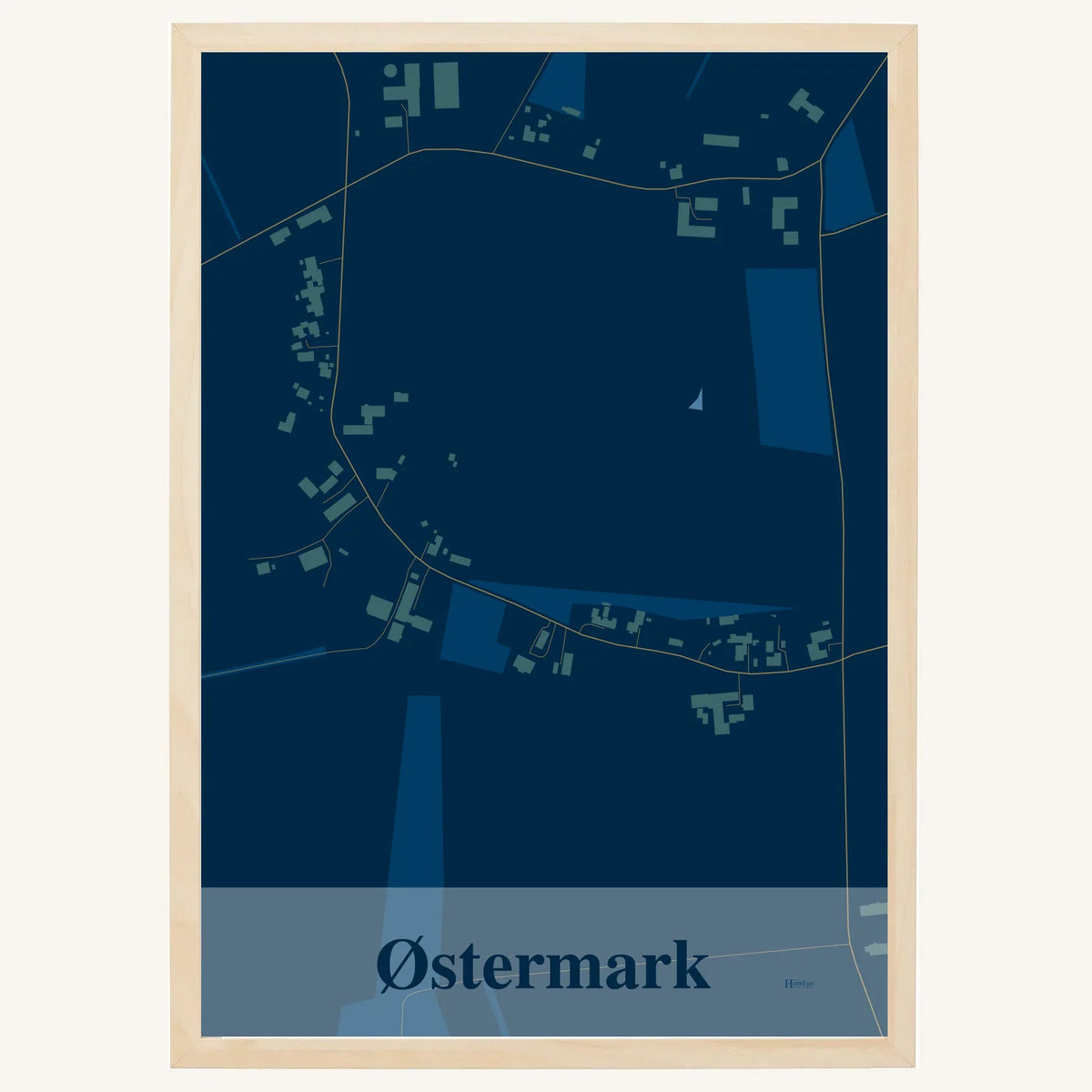 Østermark plakat – Firkantet 2026 – Mørk blå