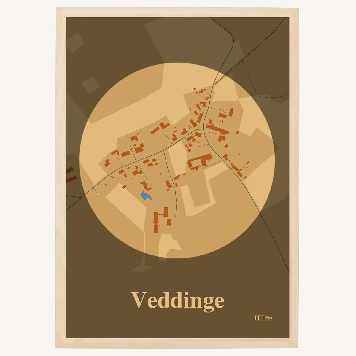Veddinge plakat – Centrum 2026 – Lys pastel brun