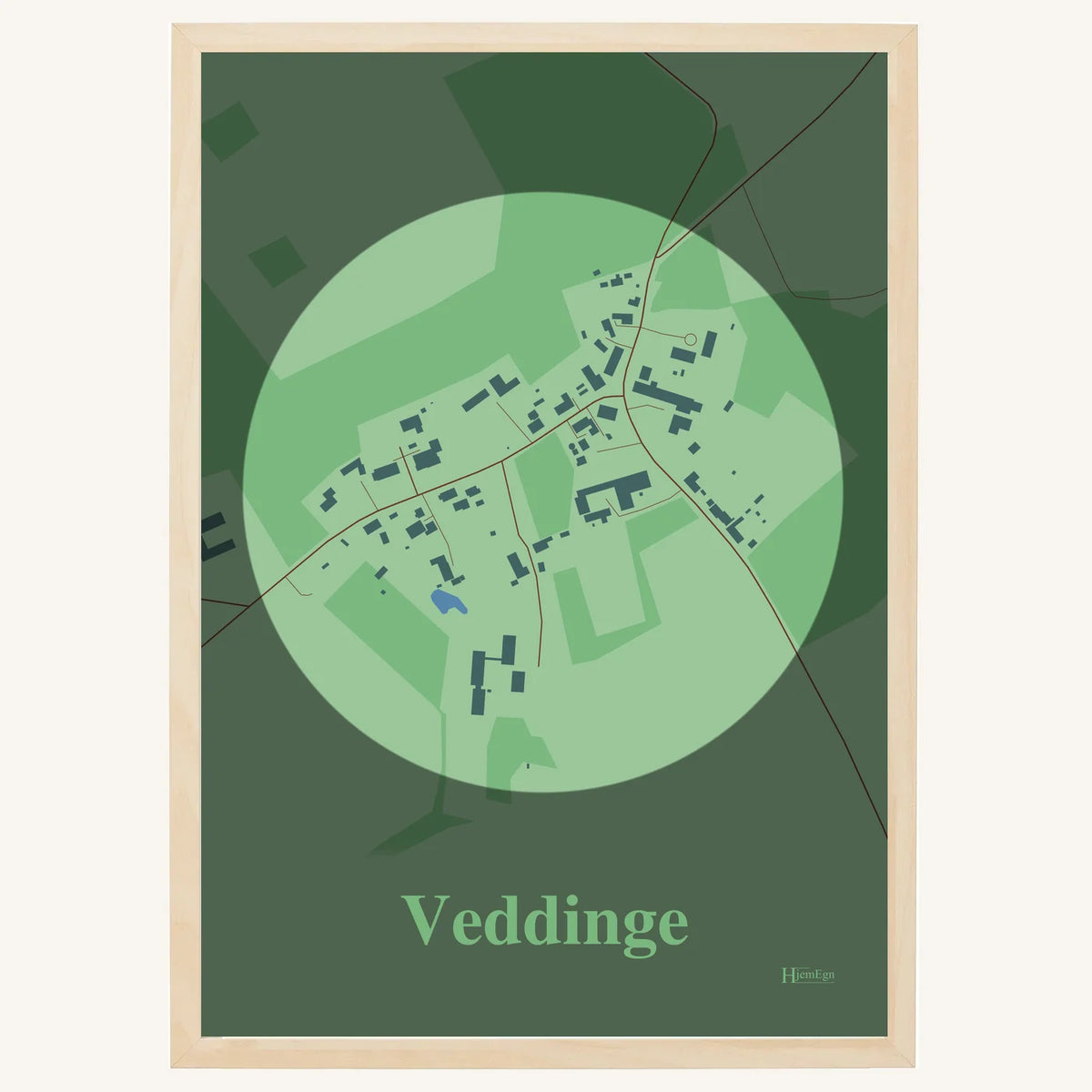 Veddinge plakat – Centrum 2026 – Lys pastel grøn
