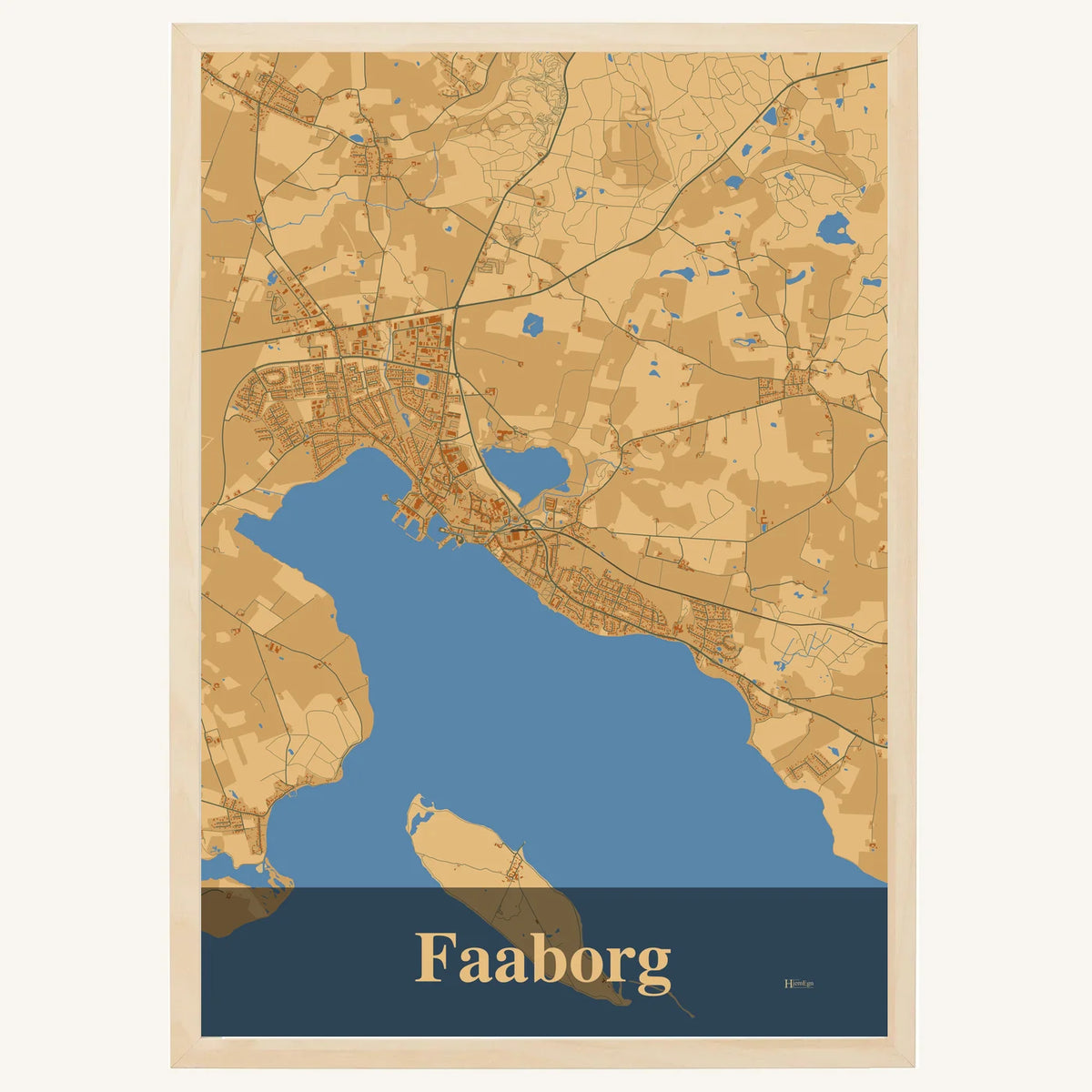 Faaborg plakat – Firkantet 2026 – Lys pastel brun