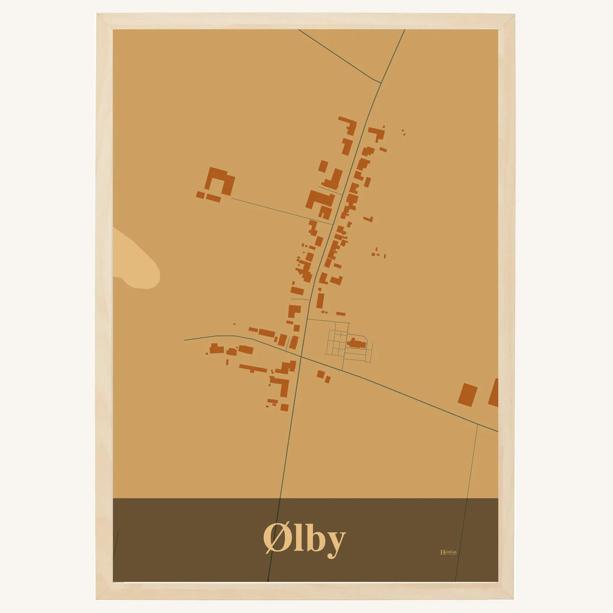 Ølby plakat – Firkantet 2026 – Lys pastel brun