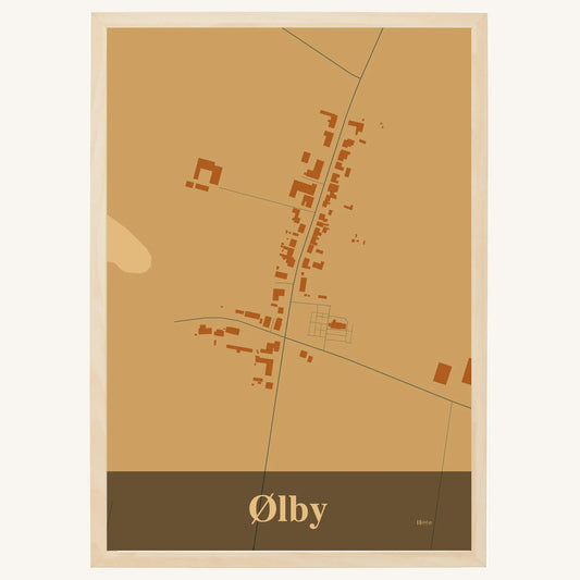 Ølby plakat – Firkantet 2026 – Lys pastel brun