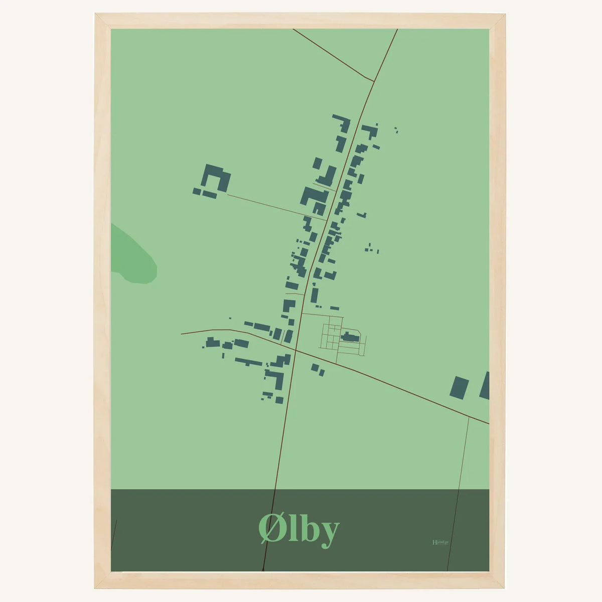 Ølby plakat – Firkantet 2026 – Lys pastel grøn