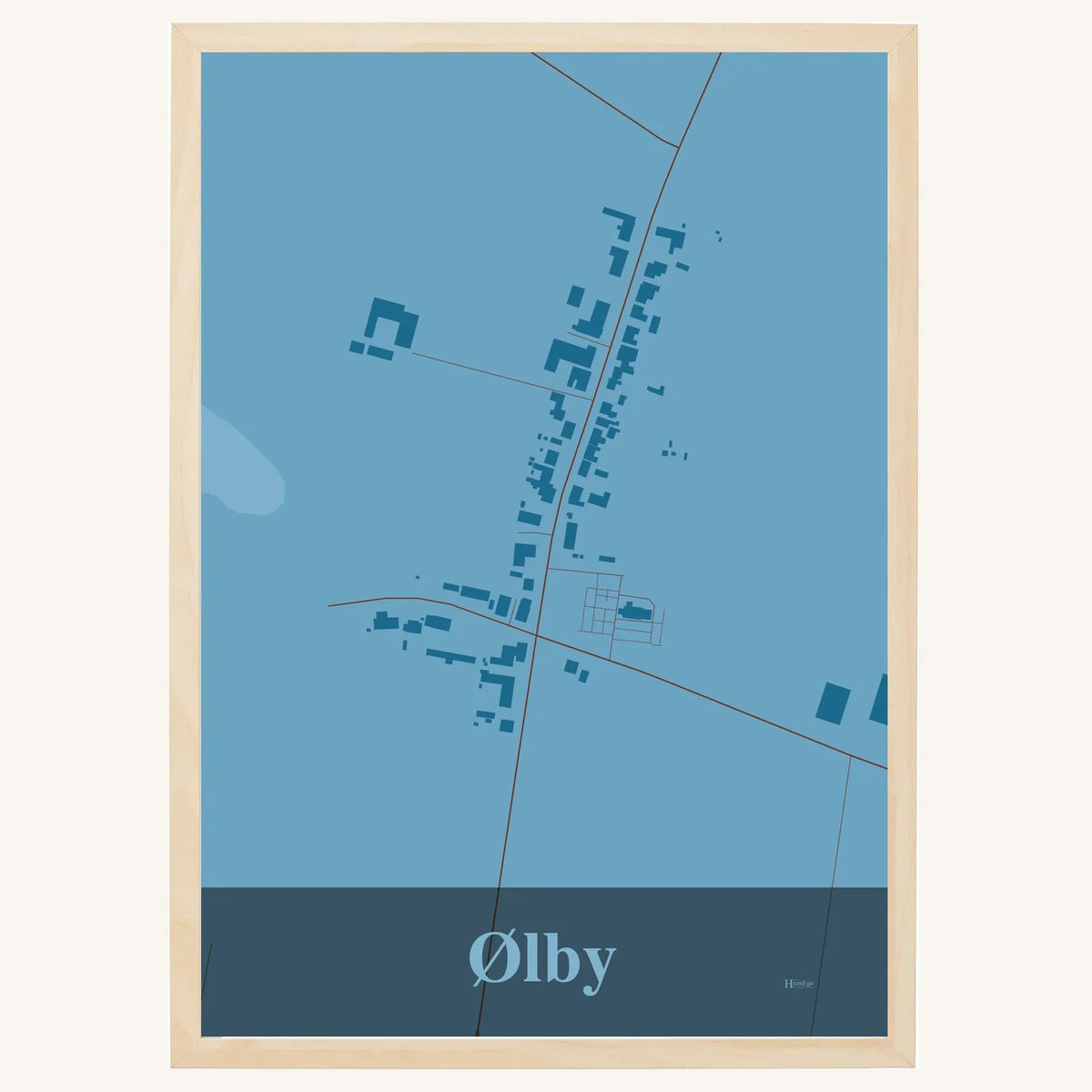 Ølby plakat – Firkantet 2026 – Lys pastel blå