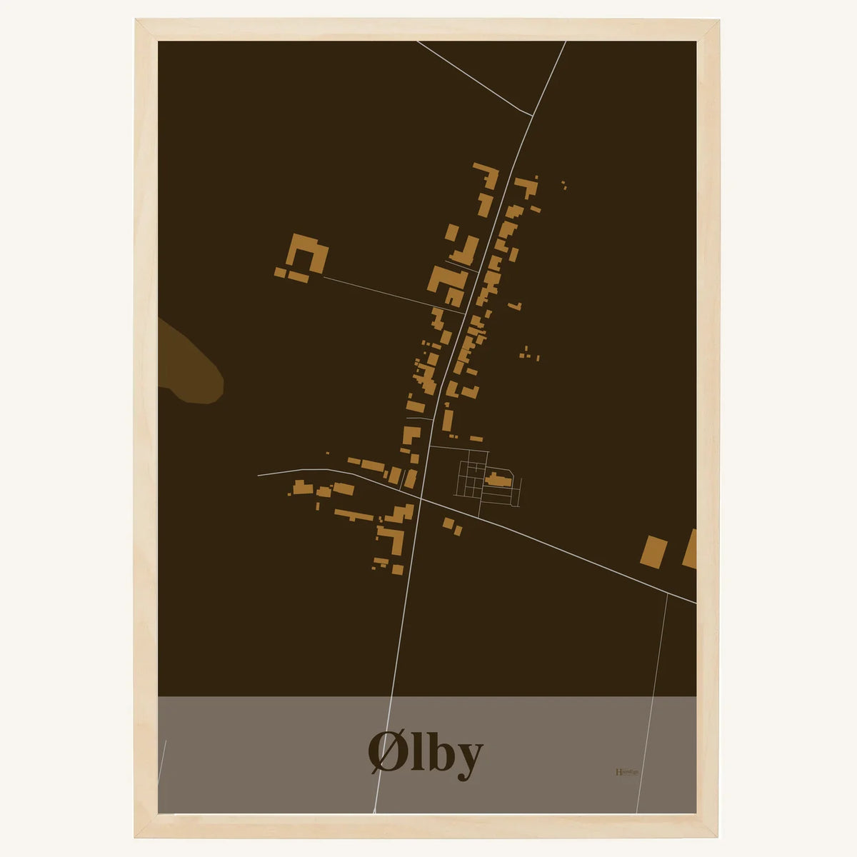 Ølby plakat – Firkantet 2026 – Mørk brun