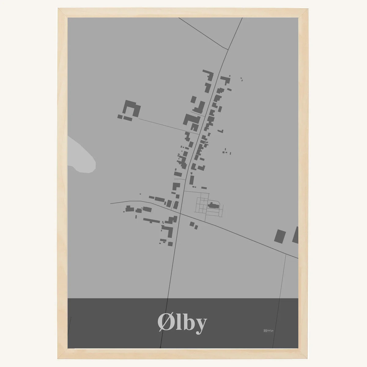 Ølby plakat – Firkantet 2026 – Lys pastel grå