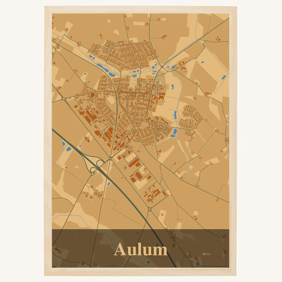 Aulum plakat – Firkantet 2026 – Lys pastel brun