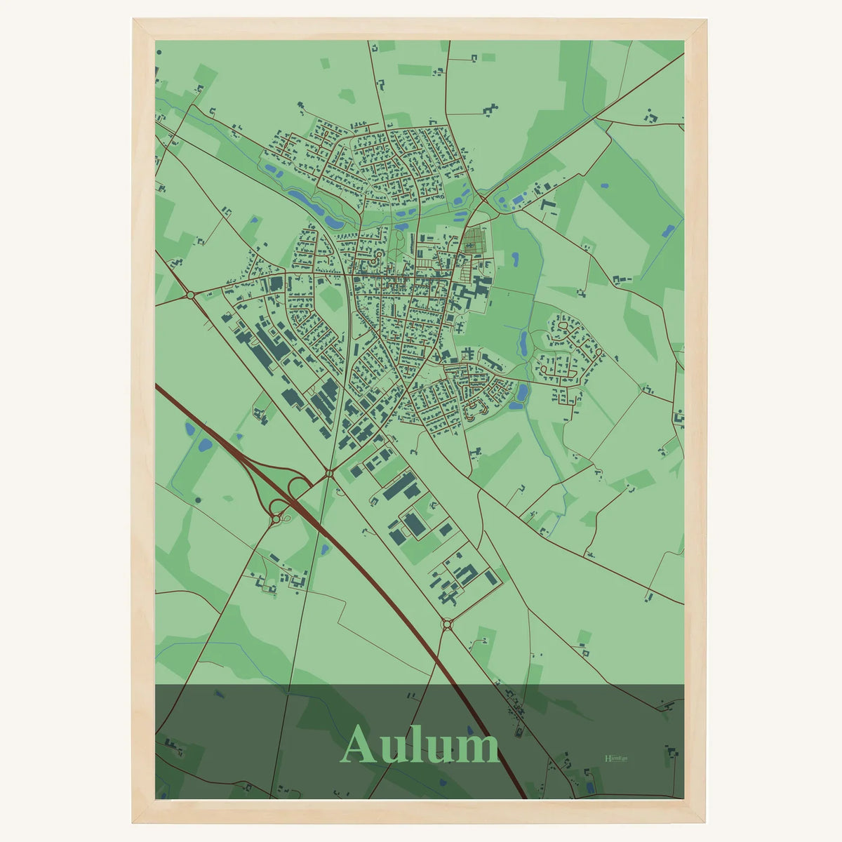 Aulum plakat – Firkantet 2026 – Lys pastel grøn