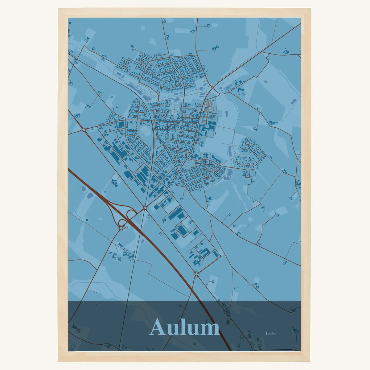 Aulum plakat – Firkantet 2026 – Lys pastel blå